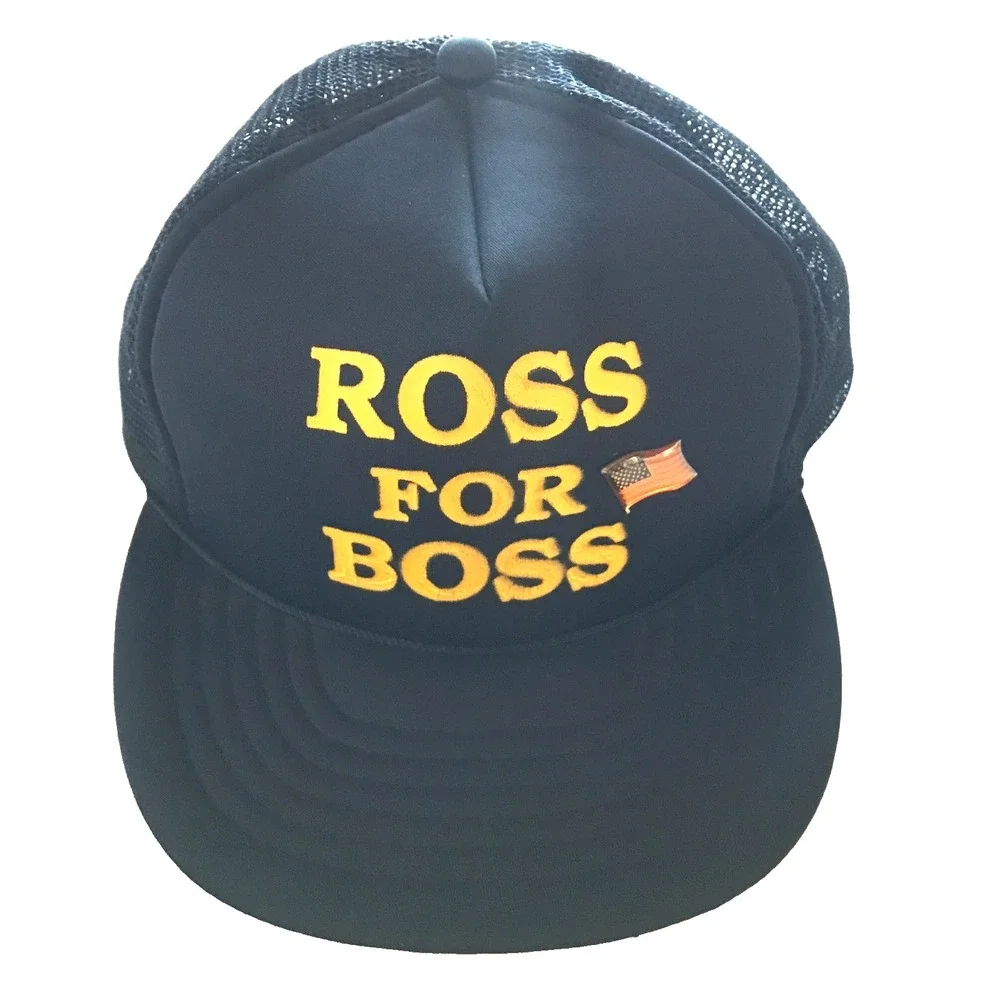 Ross Perot VTG 1992 Presidential Campaign Baseball Cap Trucker Hat Ross for Boss